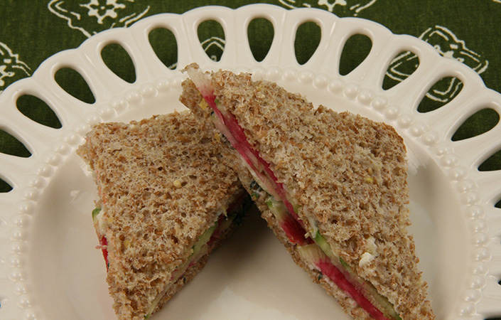 Watermelon Radish Tea Sandwich