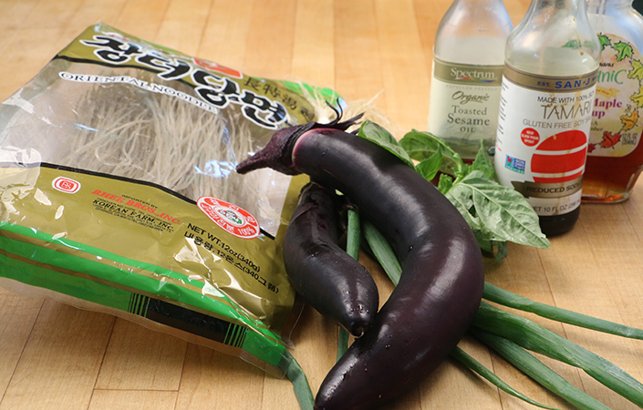 Sesame Noodles with Grilled Eggplant