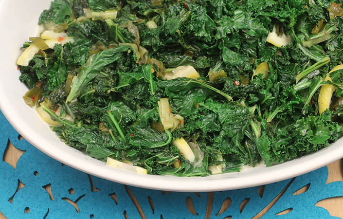Spicy Kale with Lemon by Early Morning Farm CSA