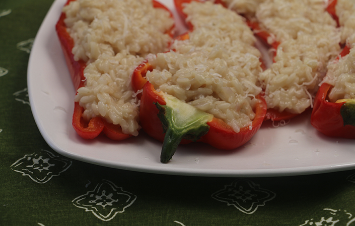 Risotto Stuffed Italian Sweet Peppers