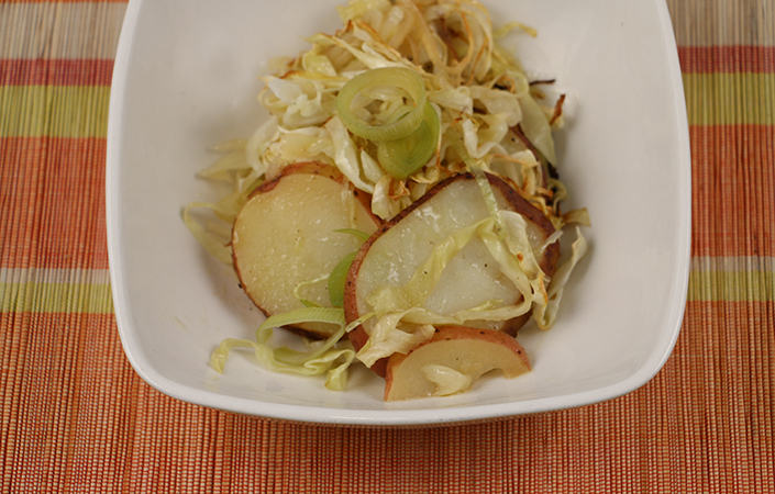 Baked Cabbage with Potatoes & Leeks