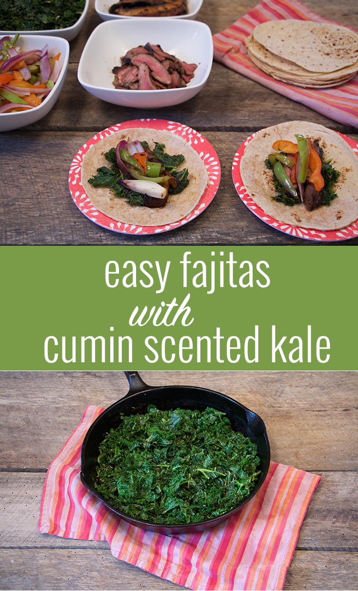 Easy Fajitas with Cumin Scented Kale by Early Morning Farm CSA