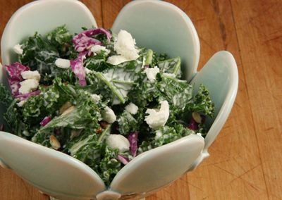 Kale Slaw with Goat Cheese