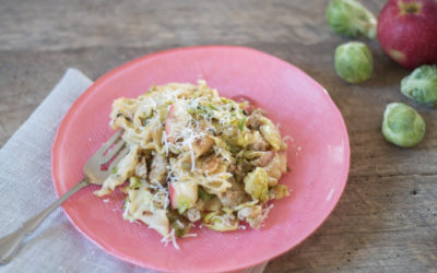 Pasta with Sausage, Brussels Sprouts, & Apple