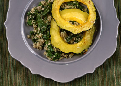 Acorn Squash Rings with Kale Quinoa Pilaf