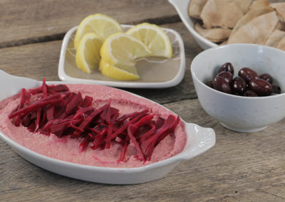 Pink Hummus with Pickled Beets