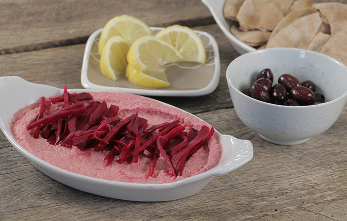 Pink Hummus with Pickled Beets