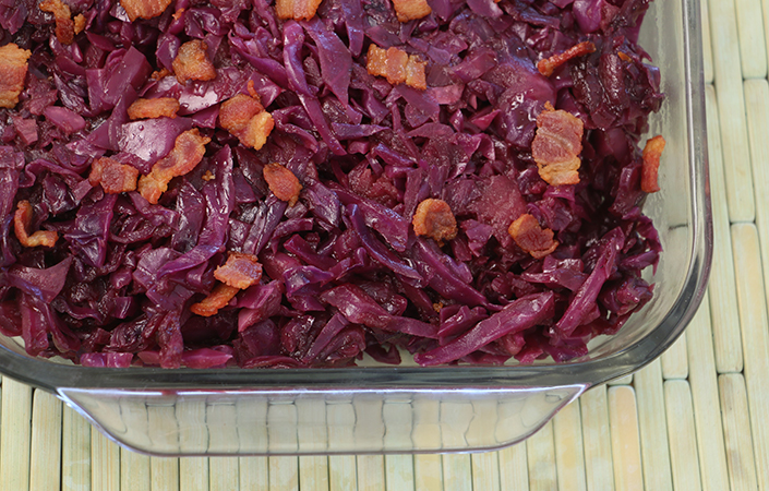 Braised Cabbage & Apples with Bacon