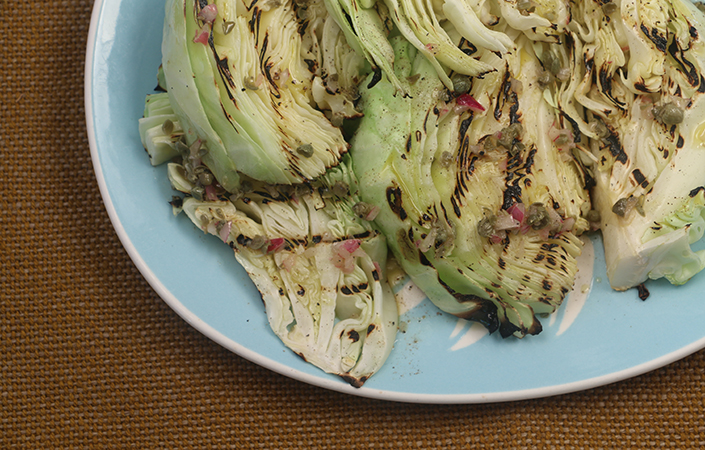 Grilled Cabbage with Caper Vinaigrette