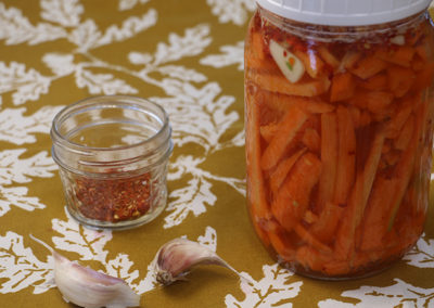 Spicy Pickled Carrots with Honey