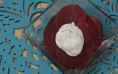 Black Pepper Poached Beets with Yogurt Sauce