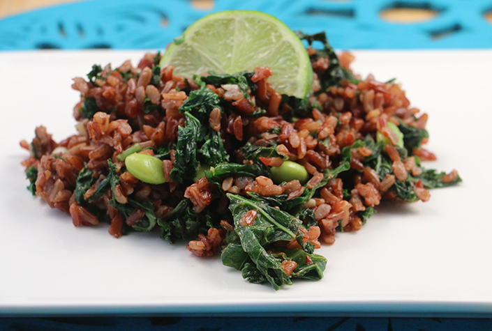 Red Fried Rice with Kale