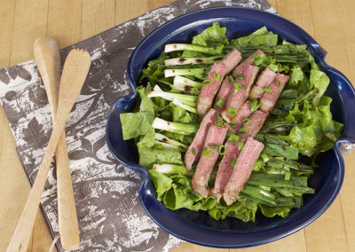Grilled Scallion & Steak Salad